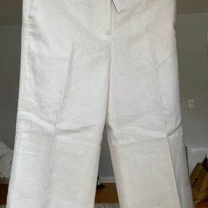 Trouser,linen  straight leg in winter white and Kali color